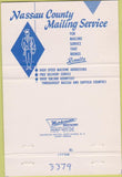 Matchbook Cover - Nassau County Mailing Service Hempstead LI WEAR 40 Strike
