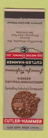 Matchbook Cover - Cutler Hammer Motor Control San Francisco CA Milwaukee WI