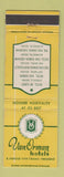 Matchbook Cover - Van Orman Hotels Bloomington Fort Wayne Evansville IN