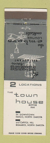 Matchbook Cover - Town House Motor Inn Fargo Bismarck ND