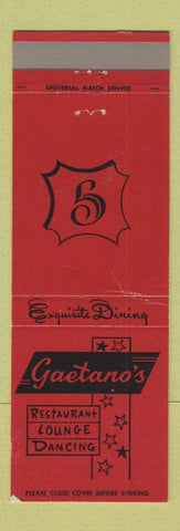 Matchbook Cover - Gaetano's Restaurant Pueblo Colorado