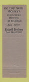 Matchbook Cover - Cottrell Bros San Francisco CA pawn?