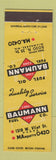 Matchbook Cover - Baumann Coal Coke Milwaukee WI