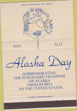 Matchbook Cover - Alaska Day 1976 Sitka AK  40 Strike