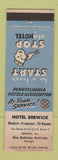Matchbook Cover - Hotel Berwick PA WEAR