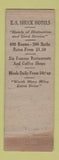 Matchbook Cover - ES Shuck Hotels Ligonier Clearfield Philipsburg PA