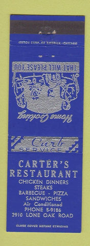 Matchbook Cover - Carter's Restaurant