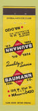 Matchbook Cover - Baumann Coal Coke Milwaukee WI
