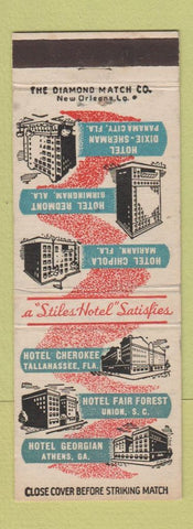Matchbook Cover - Stiles Hotels Tallahassee Panama City Mariann FL