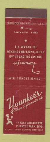 Matchbook Cover - Younker's Restaurant Chicago IL