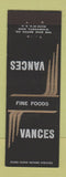 Matchbook Cover - Vance's Restaurant