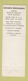 Matchbook Cover - Savarin Restaurants