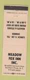 Matchbook Cover - Meadow Fox Inn Southern Pines NC