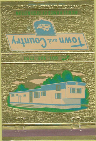 Matchbook Cover - Town and Country Mobile Homes trailers Verona MS 40 Strike
