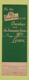 Matchbook Cover - Hotels Syracuse Buffalo NY Onondaga Lenox
