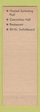 Matchbook Cover - Orvin Courts Charleston Columbia Greenville SC Charlotte NC