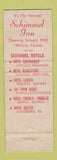 Matchbook Cover - Schimmel Hotels Wichita Kansas City KS Quincy Galesburg IL