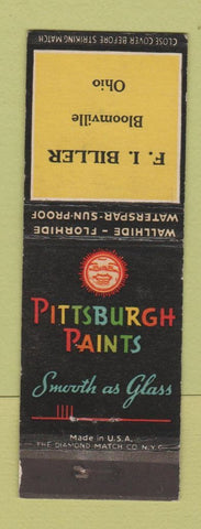 Matchbook Cover - Pittsburgh Paints FI Biller Bloomville OH WEAR