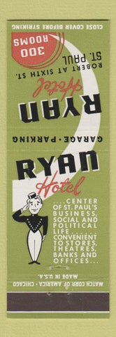 Matchbook Cover - Ryan Hotel St Paul MN bellhop