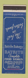 Matchbook Cover - Batrite Food Stores Grocery Santa Fe NM Los Angeles CA Bakery