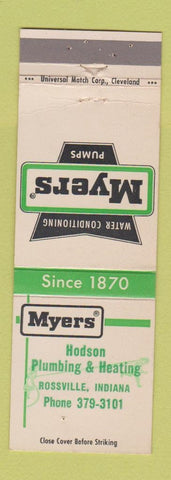 Matchbook Cover - Myers Water Pumps Hodson Rossville IN