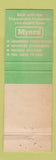 Matchbook Cover - Myers Water Pumps Hodson Rossville IN