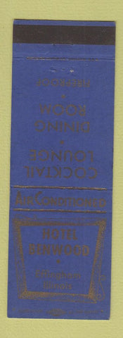 Matchbook Cover - Hotel Benwood Effingham IL