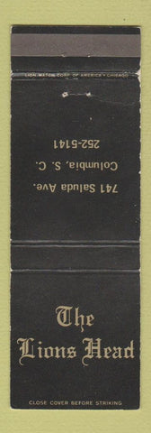 Matchbook Cover - The Lions Head Columbia SC