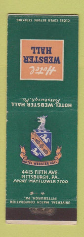 Matchbook Cover - Hotel Webster Hall Pittsburgh PA