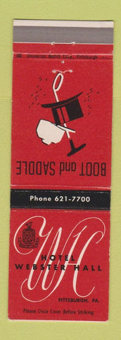 Matchbook Cover - Hotel Webster Hall Pittsburgh PA