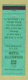 Matchbook Cover - Motel Allenwood Wescosville PA WORN