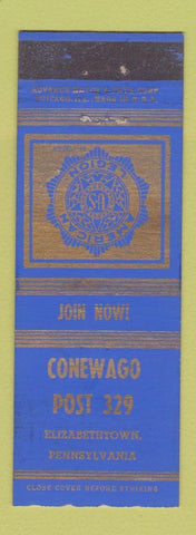 Matchbook Cover - American Legion Conewago Post Elizabethtown PA ADVANCE