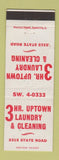Matchbook Cover - 3 Hr Uptown Laundry