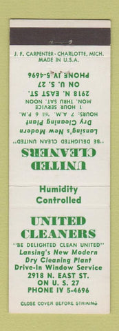 Matchbook Cover - United Cleaners Lansing MI