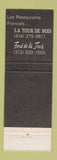 Matchbook Cover - La Tour De Bois The Abbey Lake Geneva WI Oakbrook