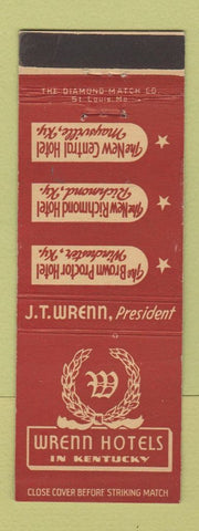 Matchbook Cover - Wrenn Hotels Winchester Richmond Maysville KY