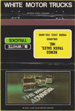 Matchbook Cover - White Motor Trucks semis Orlando FL 40 Strike