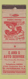 Matchbook Cover - E & S Auto Service St Petersburg FL WORN