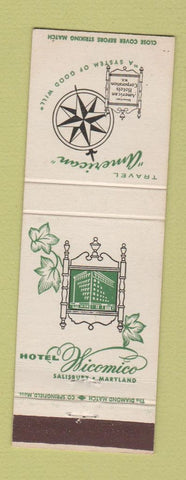 Matchbook Cover - Hotel Wicomico Salisbury MD
