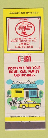Matchbook Cover - USF&G Insurance Peoples Realty Lawrence County