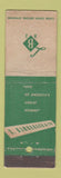 Matchbook Cover - L Bamberger Store WORN