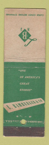 Matchbook Cover - L Bamberger Store WORN