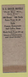 Matchbook Cover - ES Shuck Hotels Ligonier Clearfield Philipsburg PA