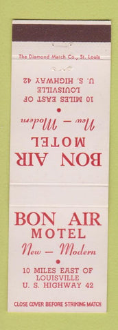 Matchbook Cover - Bon Air Motel Louisville KY Harrods Creek