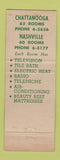 Matchbook Cover - Drake Hotel Courts Chattanooga Nashville TN WEAR