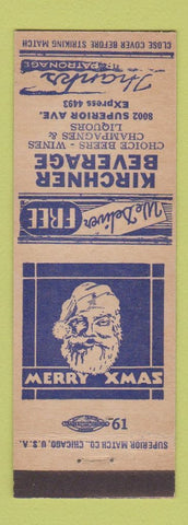 Matchbook Cover - Kirchner Beverage Christmas