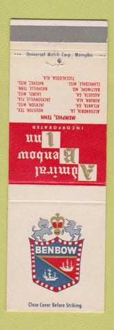 Matchbook Cover - Admiral Benbow Inn Memphis TN CHAIN