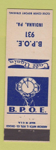 Matchbook Cover - Elks Lodge Indiana PA