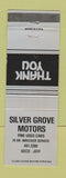 Matchbook Cover - Silver Grove Motors BLUE
