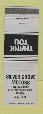 Matchbook Cover - Silver Grove Motors BLUE